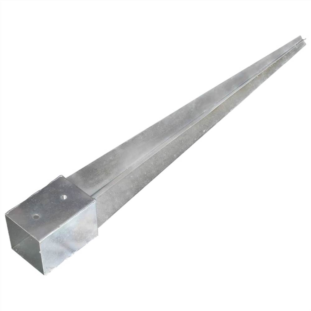 Ground Spikes 12 pcs Silver 10x10x91 cm Galvanised Steel
