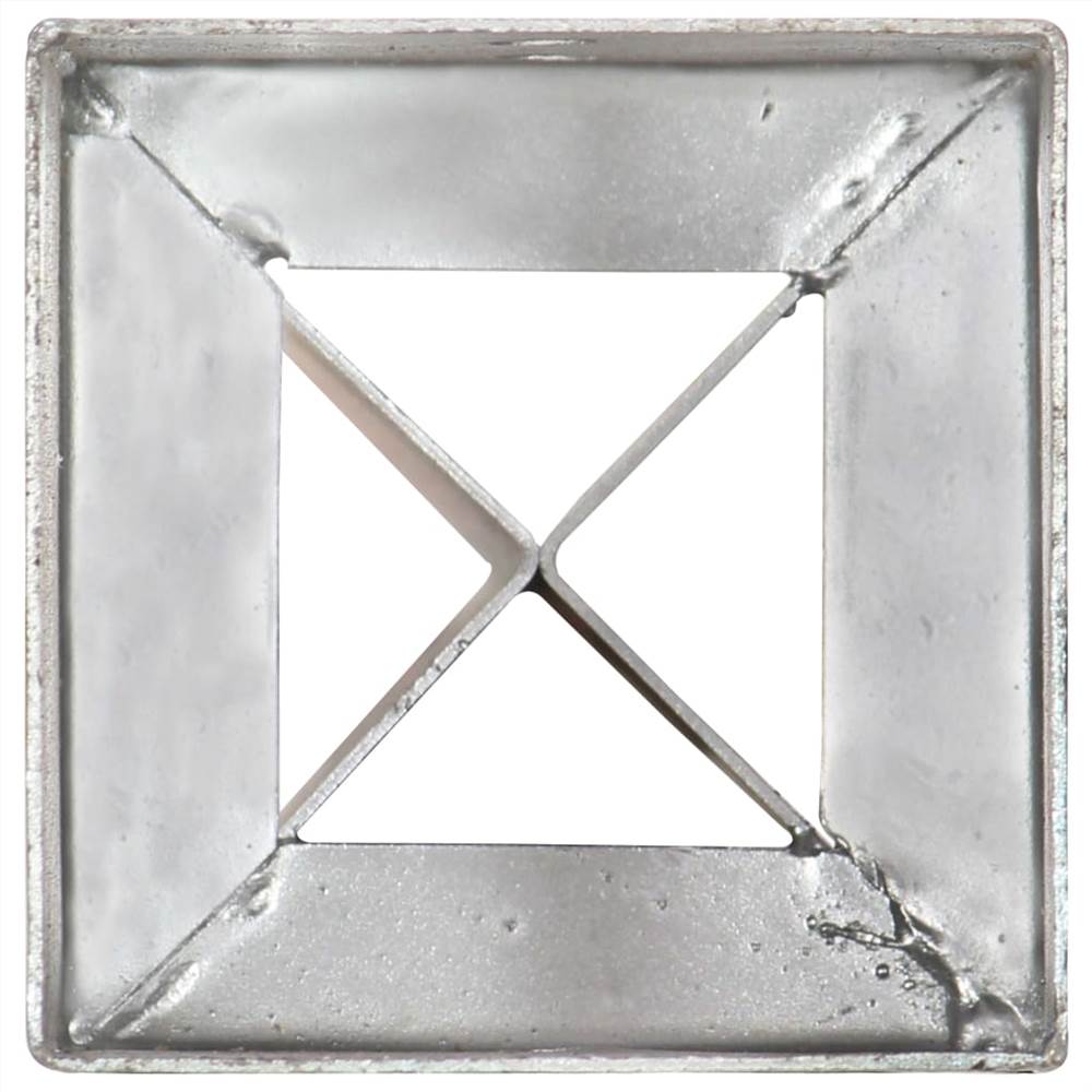 Ground Spikes 12 pcs Silver 10x10x91 cm Galvanised Steel