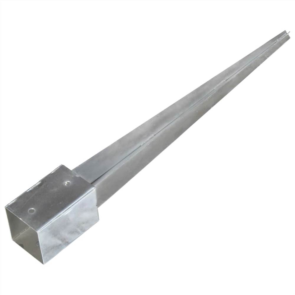 Ground Spikes 12 pcs Silver 9x9x90 cm Galvanised Steel