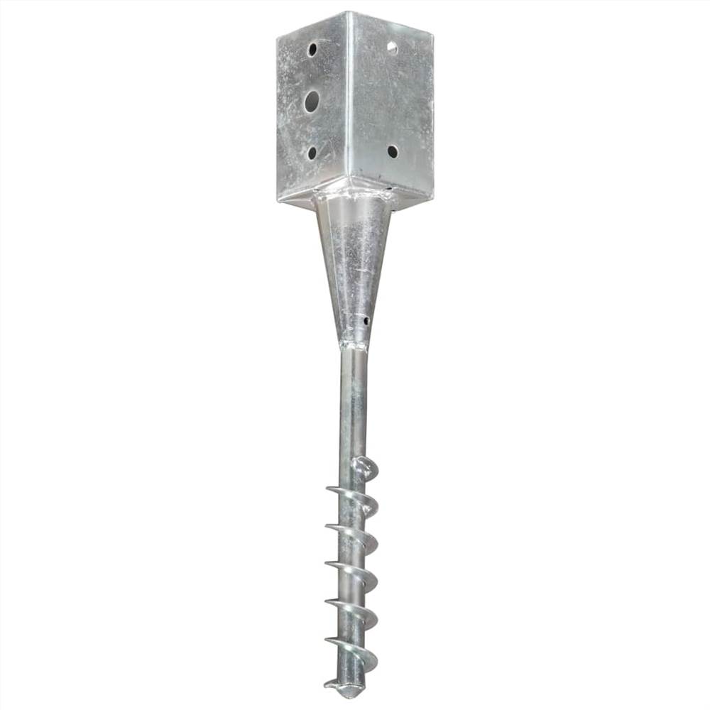 Ground Spikes 6 pcs Silver 9x9x56 cm Galvanised Steel