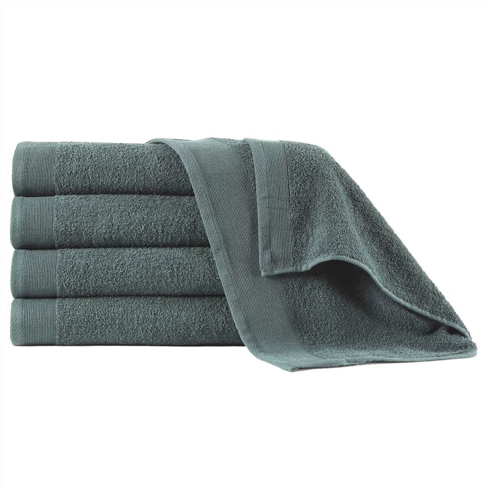 

Hand Towels 5 pcs Cotton 450 gsm 50x100 cm Green