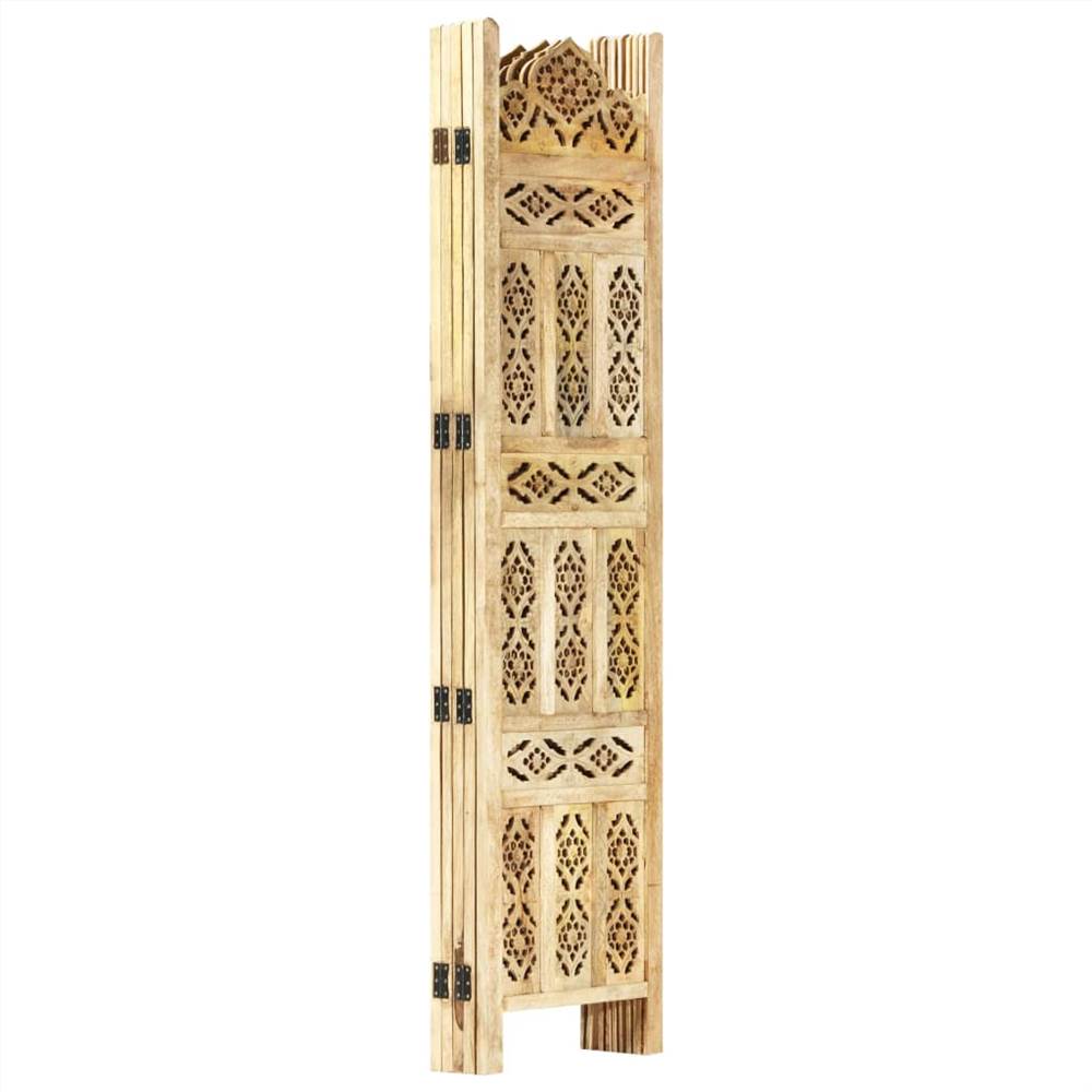 Hand carved 5-Panel Room Divider 200x165 cm Solid Mango Wood