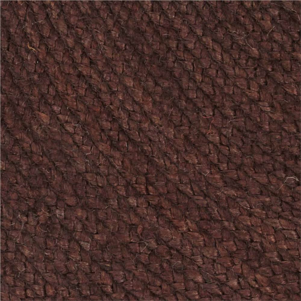Handmade Rug Jute Round 90 cm Brown