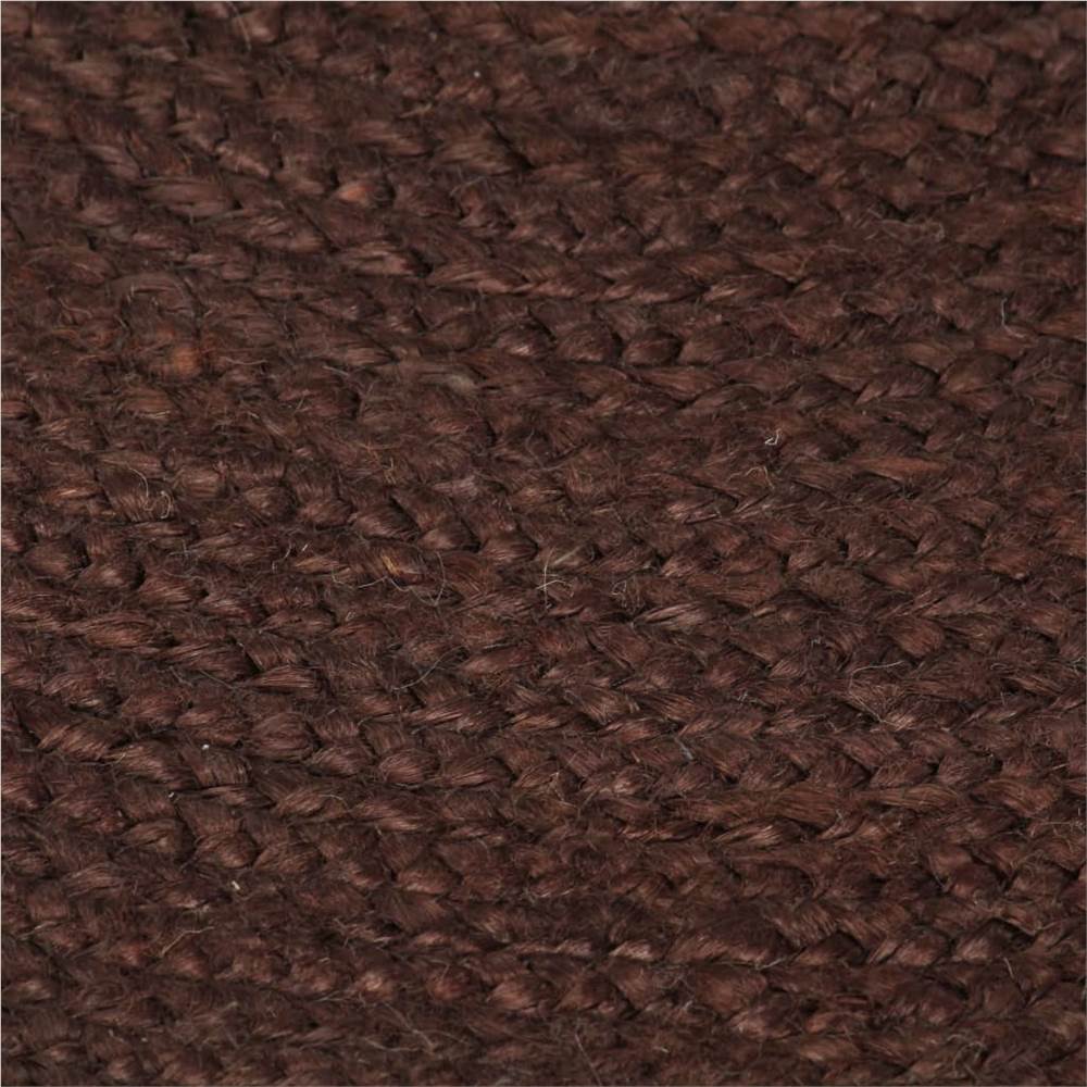 Handmade Rug Jute Round 90 cm Brown