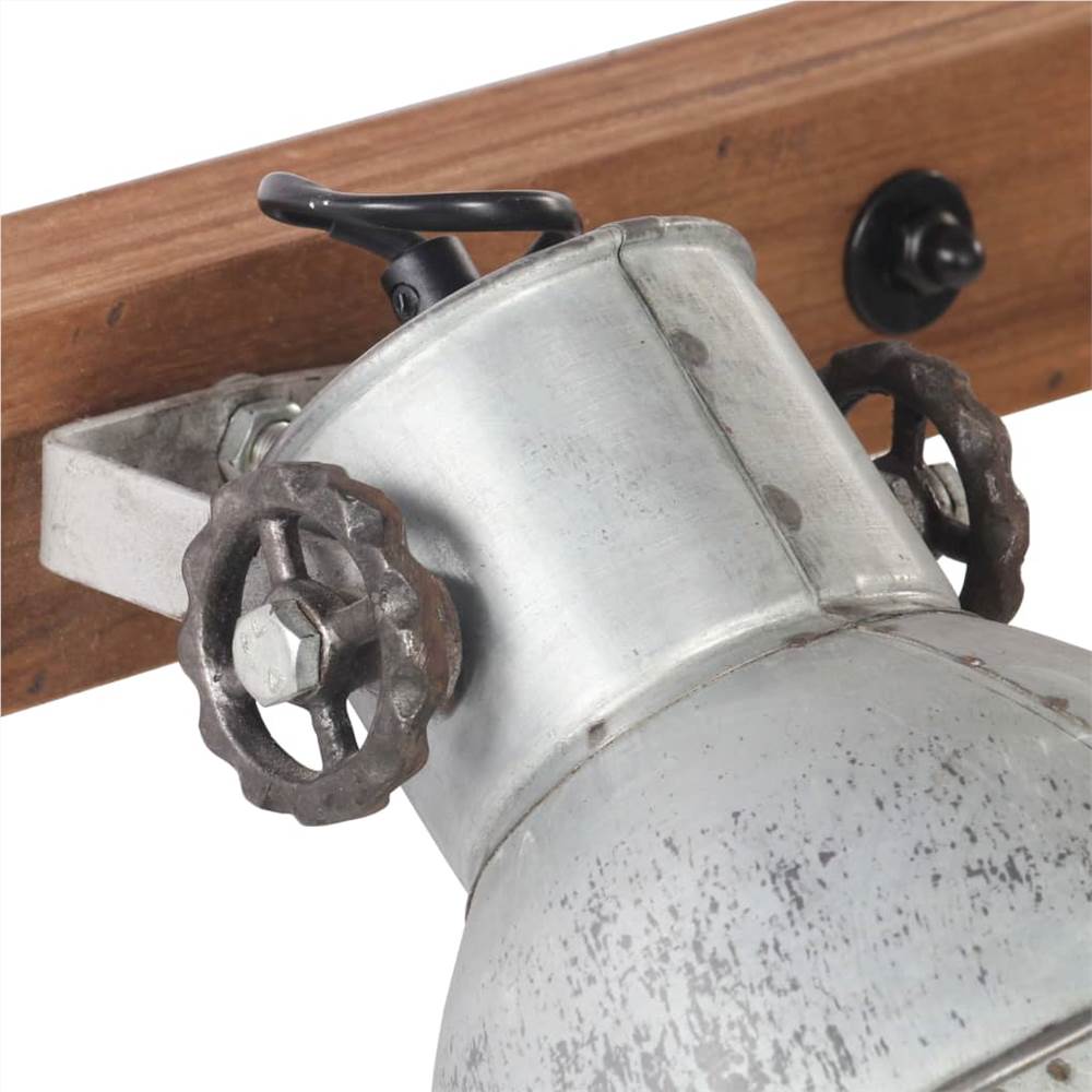 Industrial Wall Lamp Silver 90x25 cm E27
