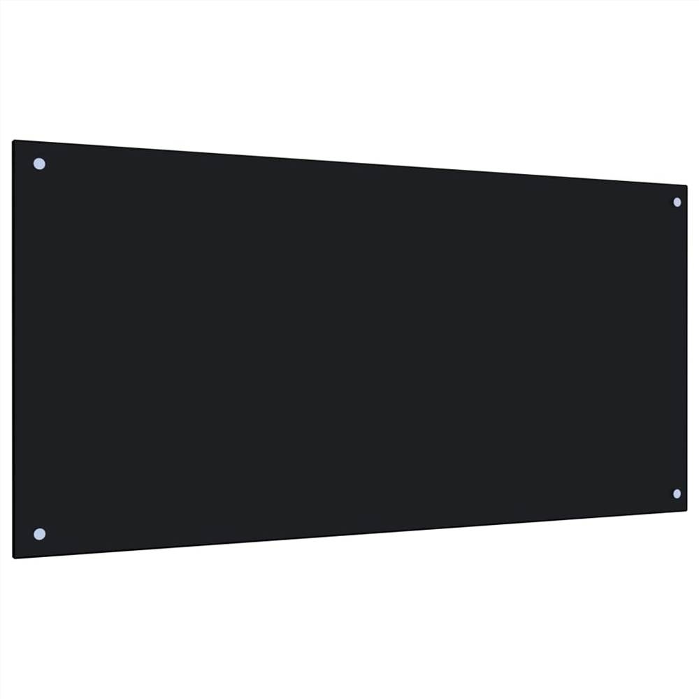 Kitchen Backsplash Black 120x60 cm Tempered Glass