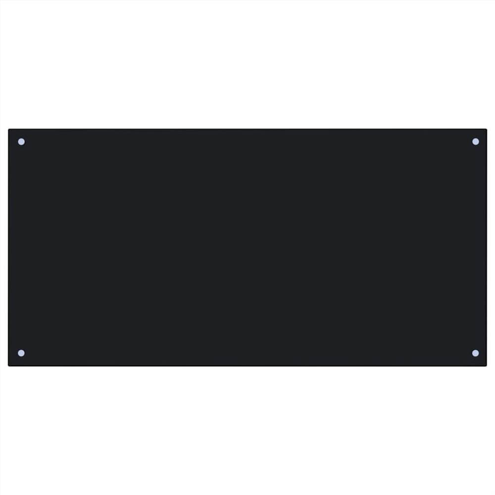Kitchen Backsplash Black 120x60 cm Tempered Glass