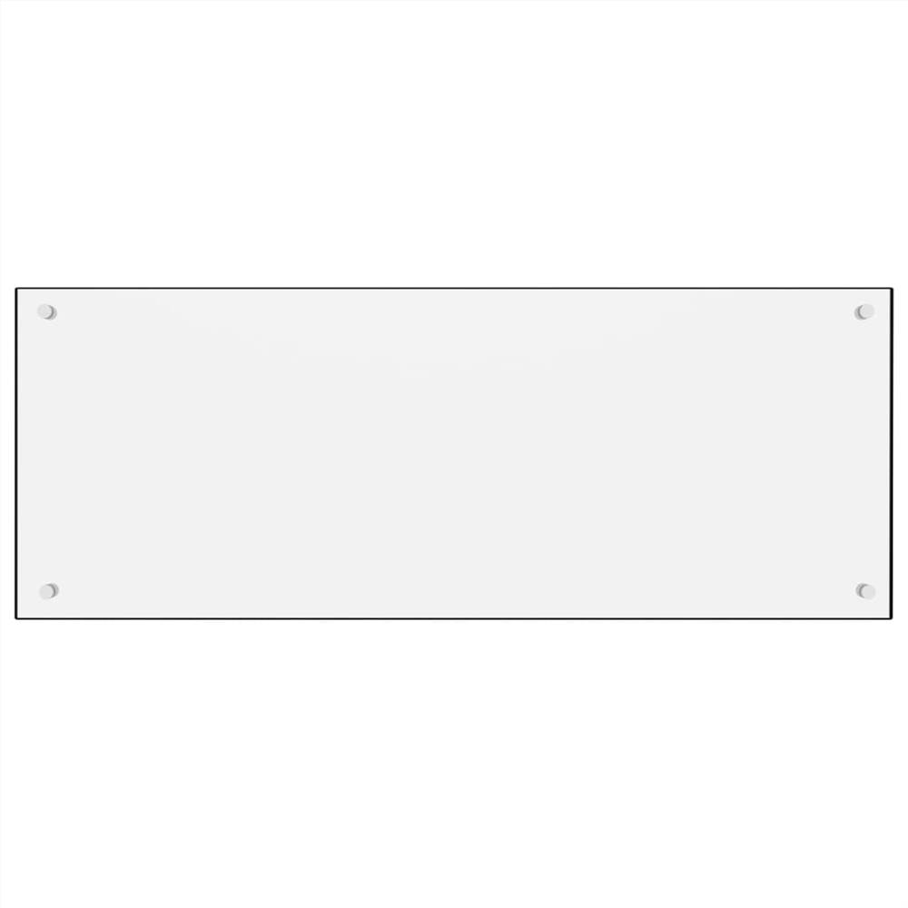 Kitchen Backsplash White 100x40 cm Tempered Glass