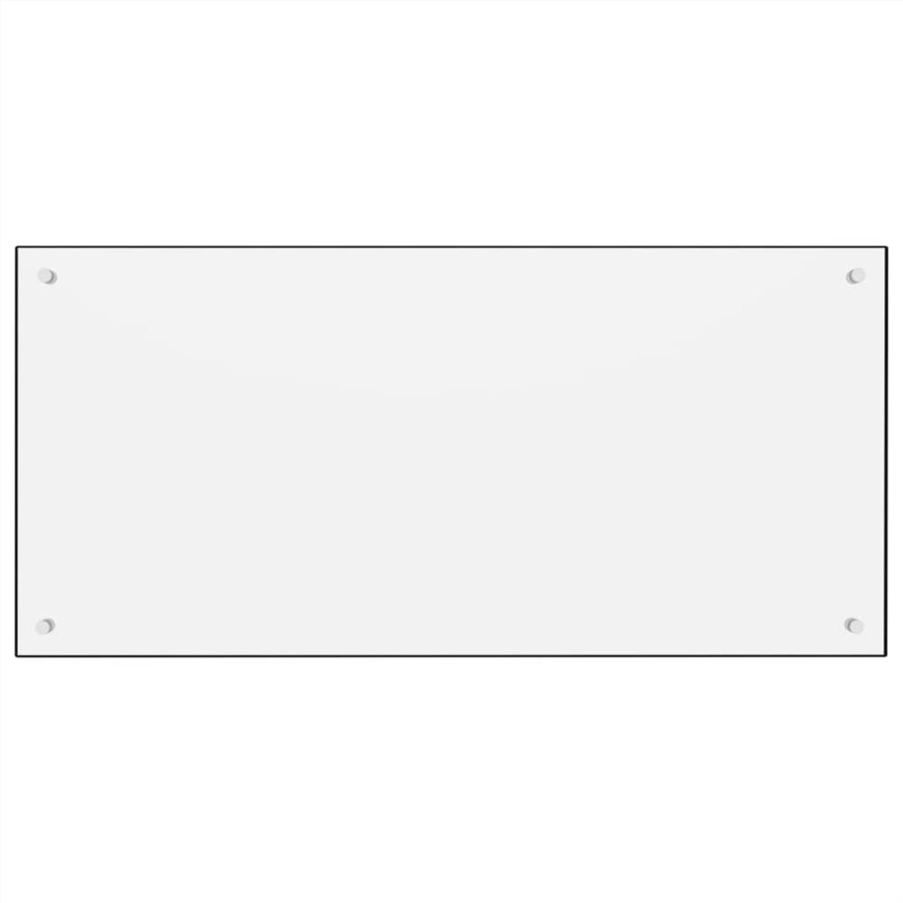 Kitchen Backsplash White 100x50 cm Tempered Glass