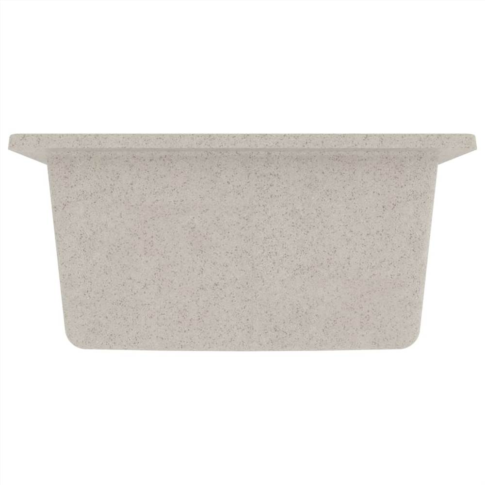 Kitchen Sink with Overflow Hole Beige Granite