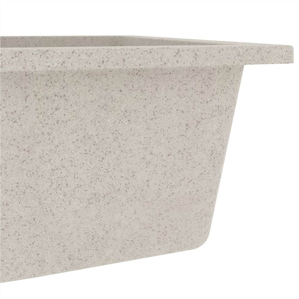 Kitchen Sink with Overflow Hole Beige Granite