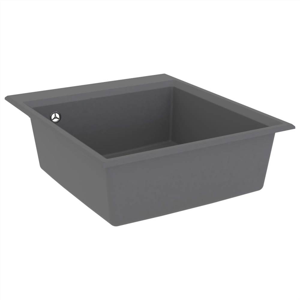 Kitchen Sink with Overflow Hole Grey Granite
