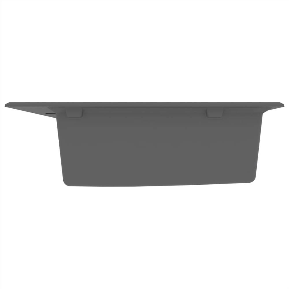 Kitchen Sink with Overflow Hole Grey Granite