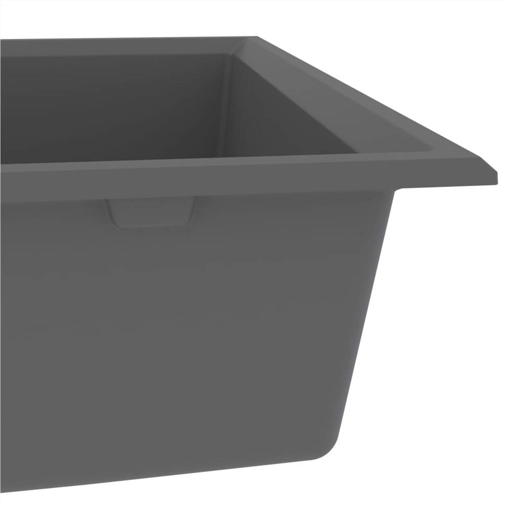 Kitchen Sink with Overflow Hole Grey Granite