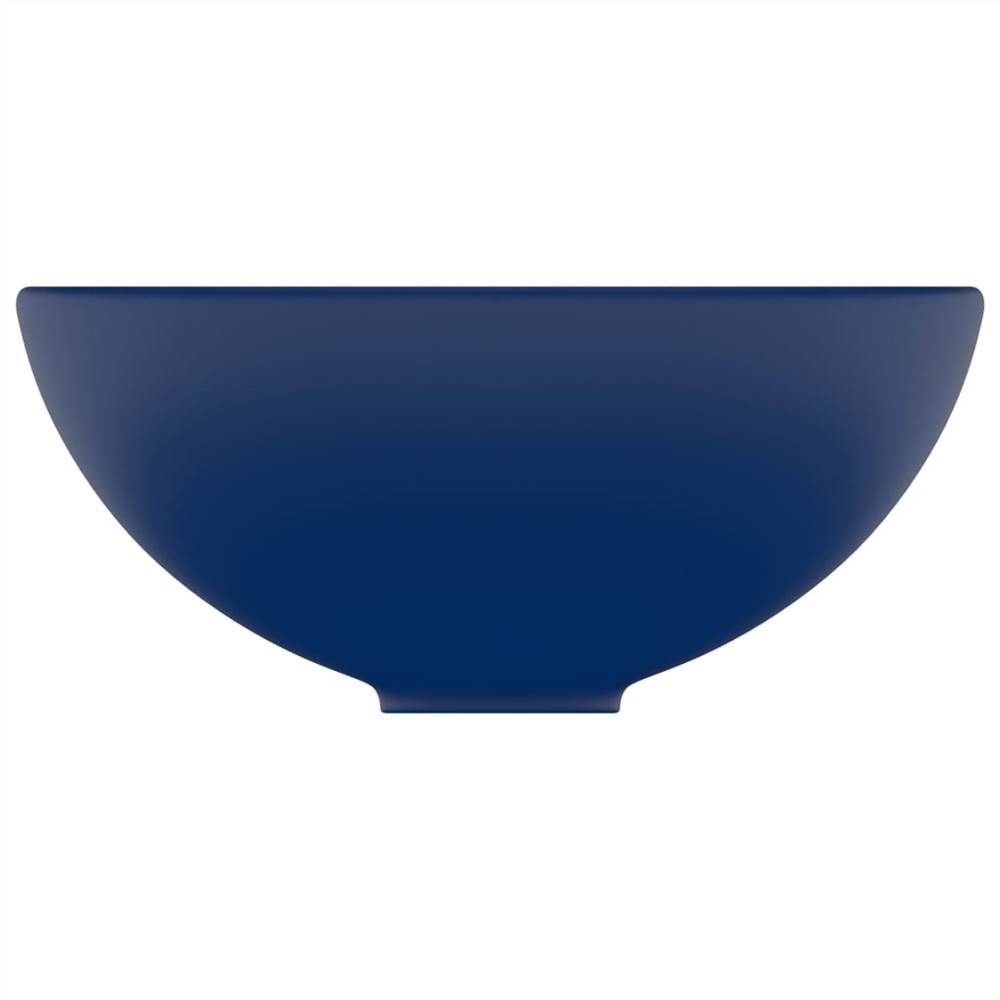 Luxury Bathroom Basin Round Matt Dark Blue 32.5x14 cm Ceramic