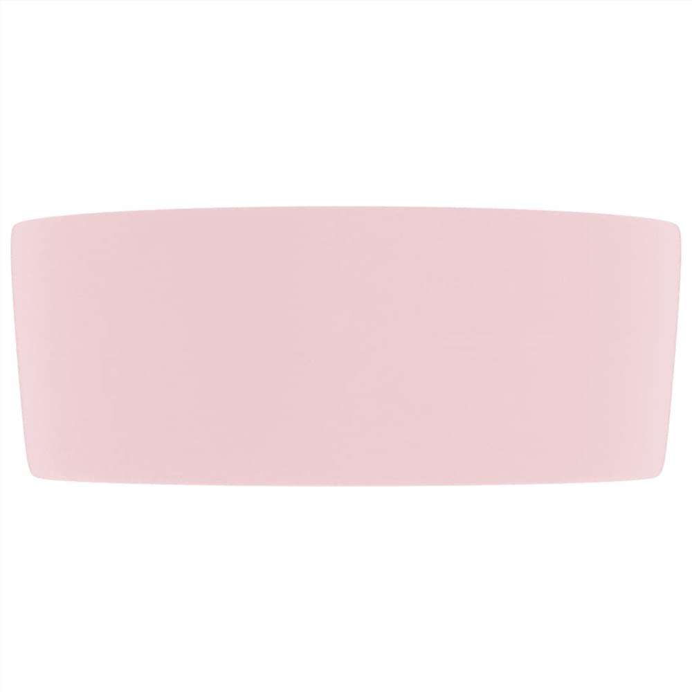 Luxury Wash Basin Round Matt Pink 40x15 cm Ceramic