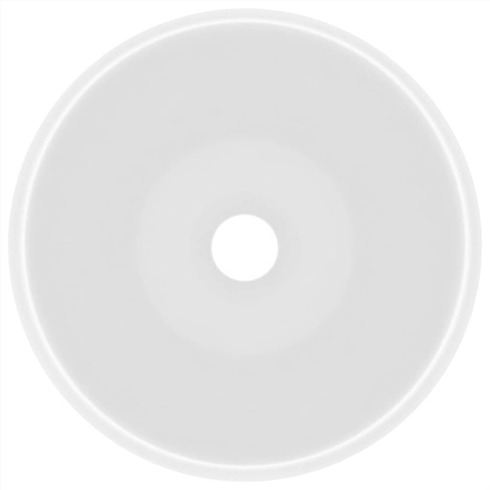 Luxury Wash Basin Round Matt White 40x15 cm Ceramic