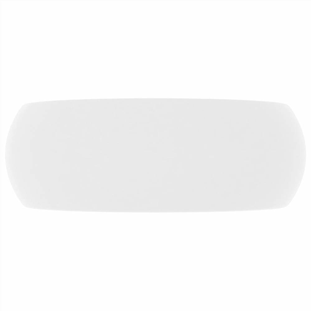 Luxury Wash Basin Round Matt White 40x15 cm Ceramic