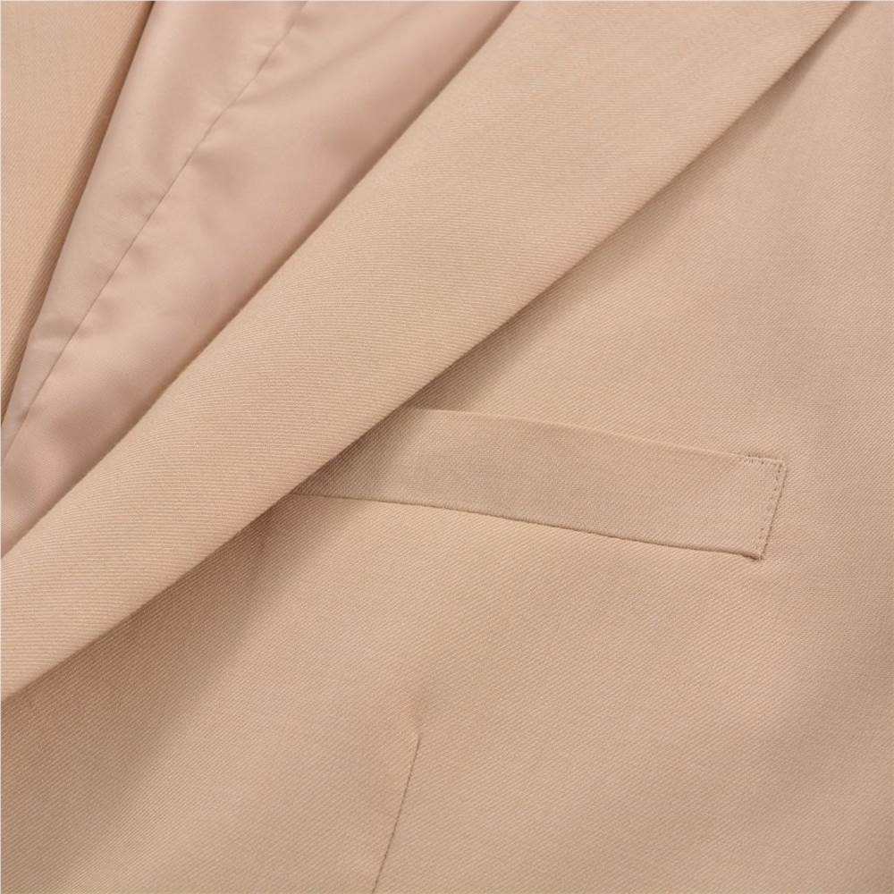 Mens 2 Piece Business Suit Size 52 Beige