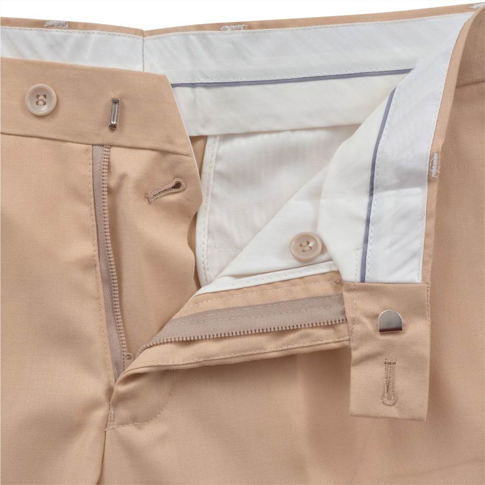 Mens 2 Piece Business Suit Size 52 Beige