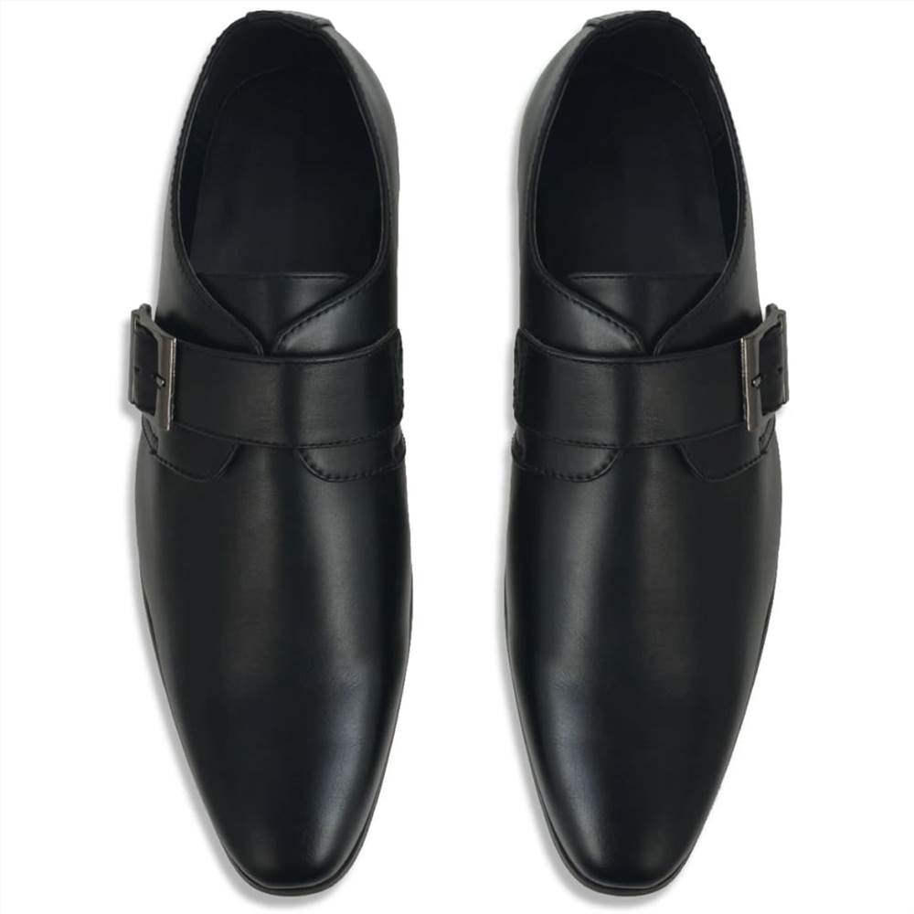 Mens Monk Strap Shoes Black Size 8.5 PU Leather