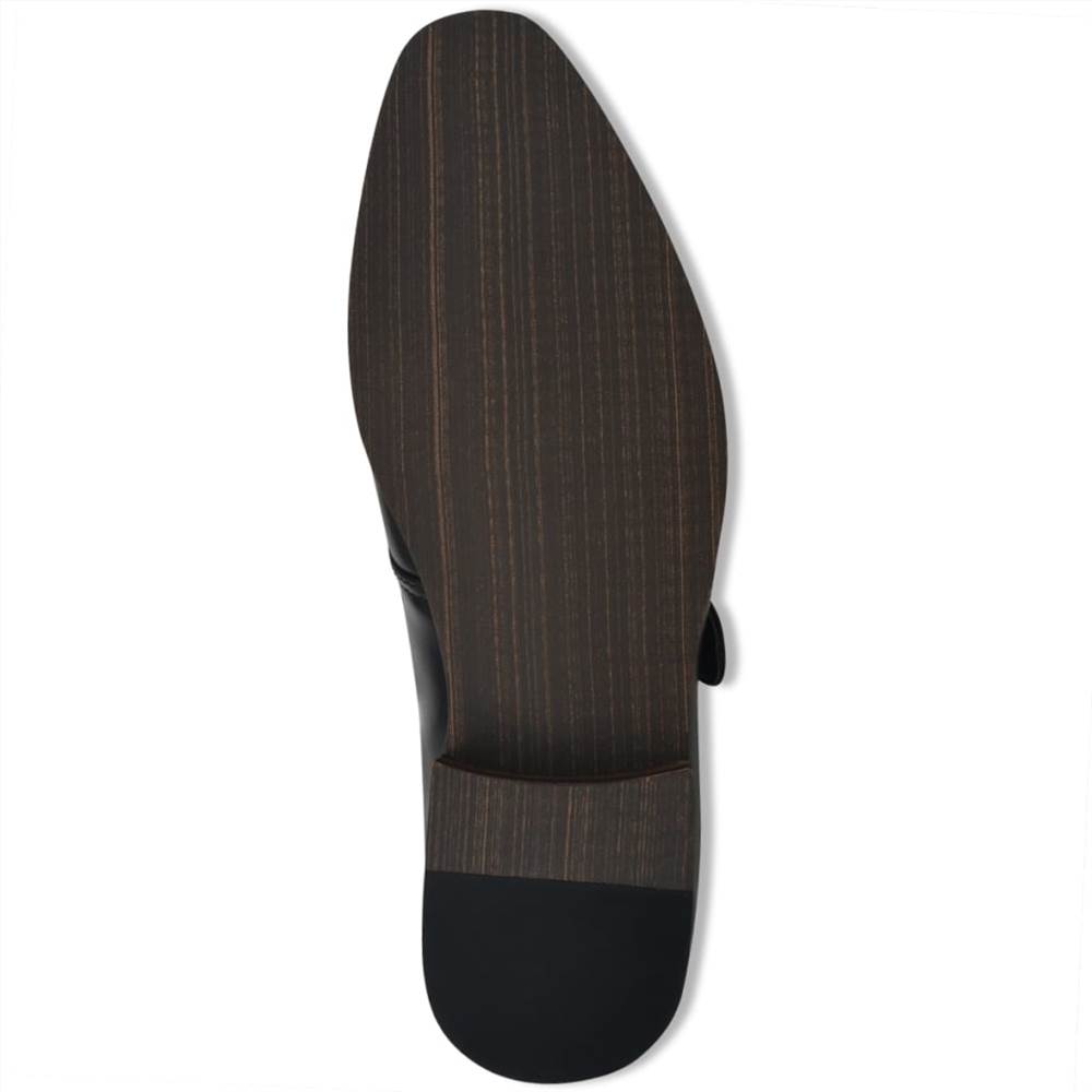 Mens Monk Strap Shoes Black Size 8.5 PU Leather