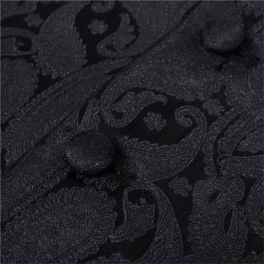 Mens Paisley Wedding Waistcoat Set Size 52 Black