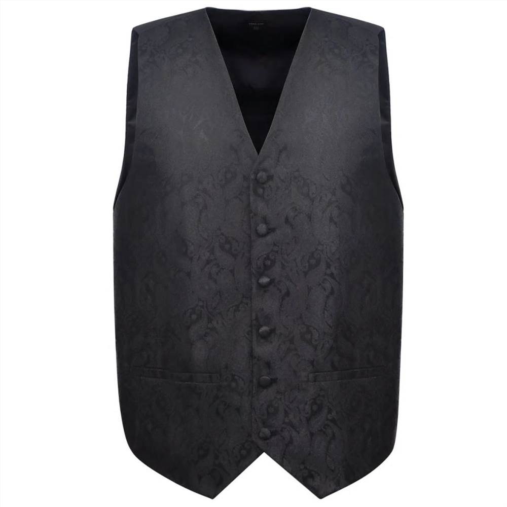 Mens Paisley Wedding Waistcoat Set Size 52 Black