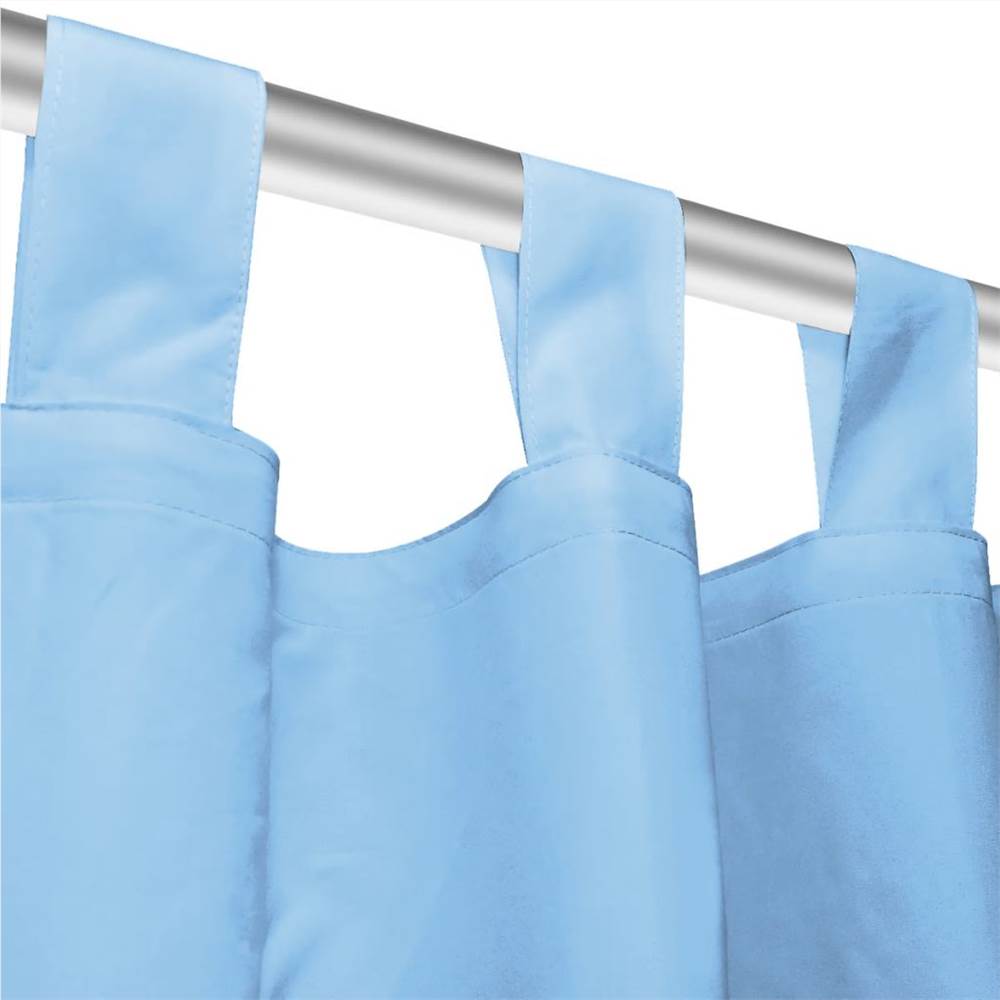 Micro-Satin Curtains 2 pcs with Loops 140x245 cm Turquoise