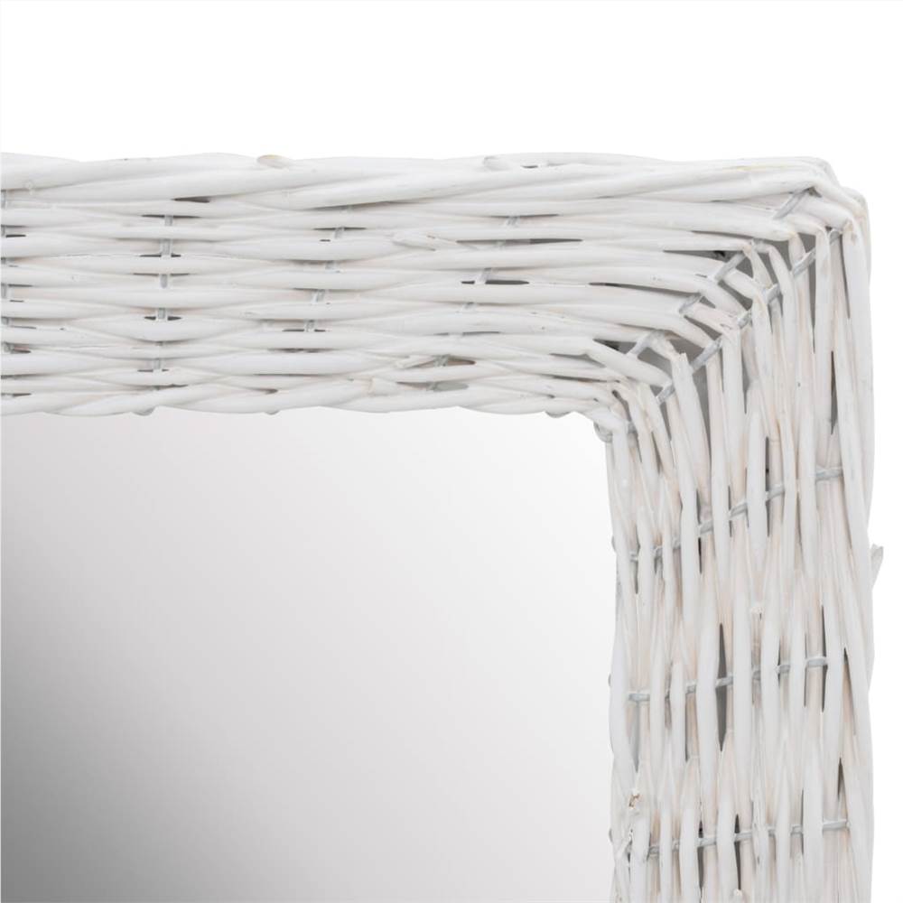 Mirror Wicker White 60x80 cm