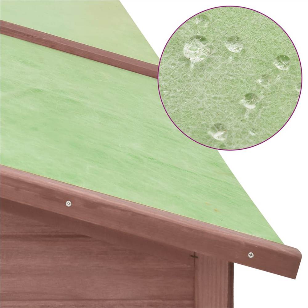 Outdoor Rabbit Hutch with Run Mocca and White Solid Fir Wood