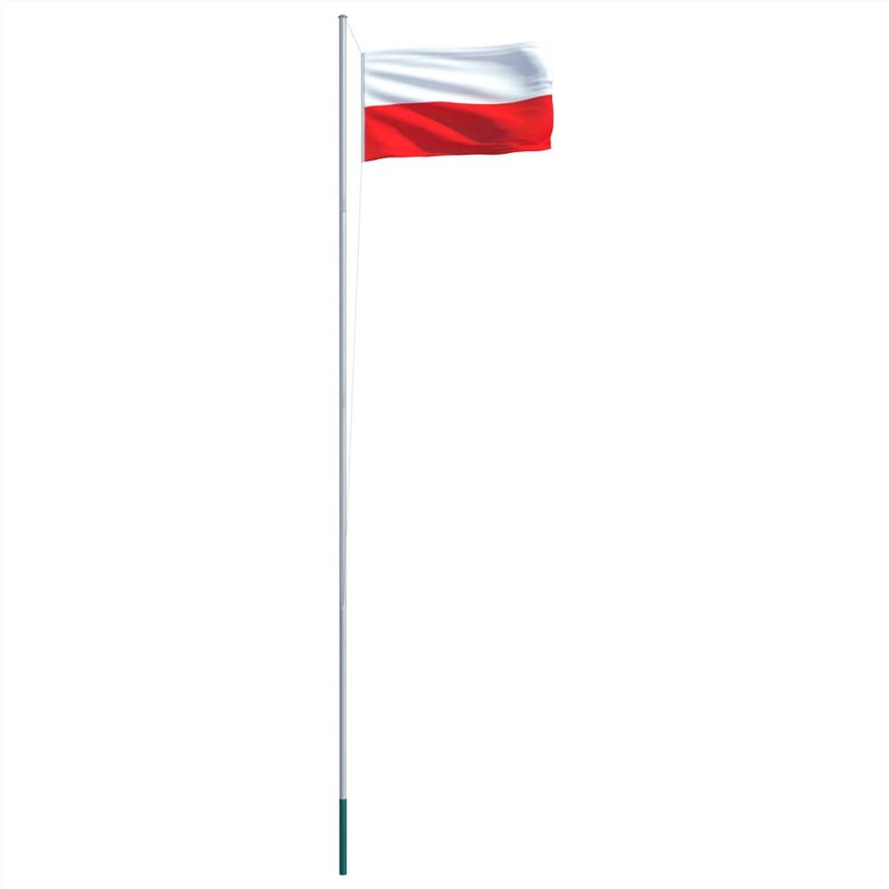 Poland Flag and Pole Aluminium 6,2 m