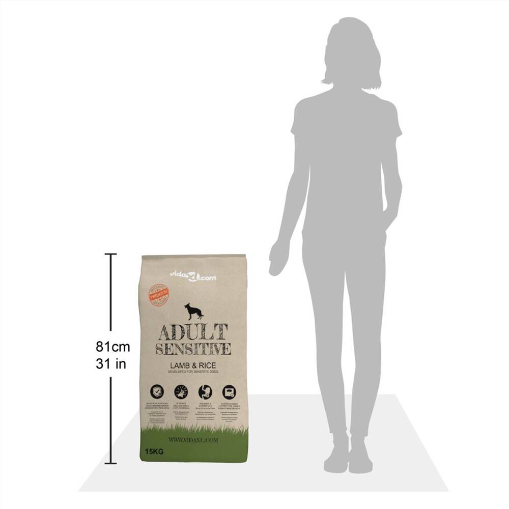 Premium Dry Dog Food Adult Sensitive Lamb & Rice 2 pcs 30 kg