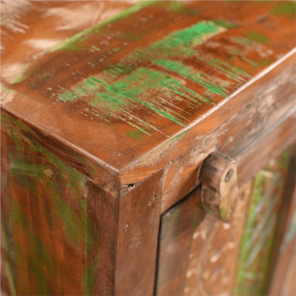 Reclaimed Solid Wood Vanity Cabinet Set with Mirror & 2 Side Cabinets