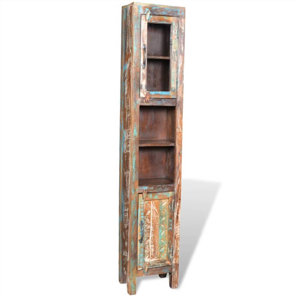 Reclaimed Solid Wood Vanity Cabinet Set with Mirror & 2 Side Cabinets