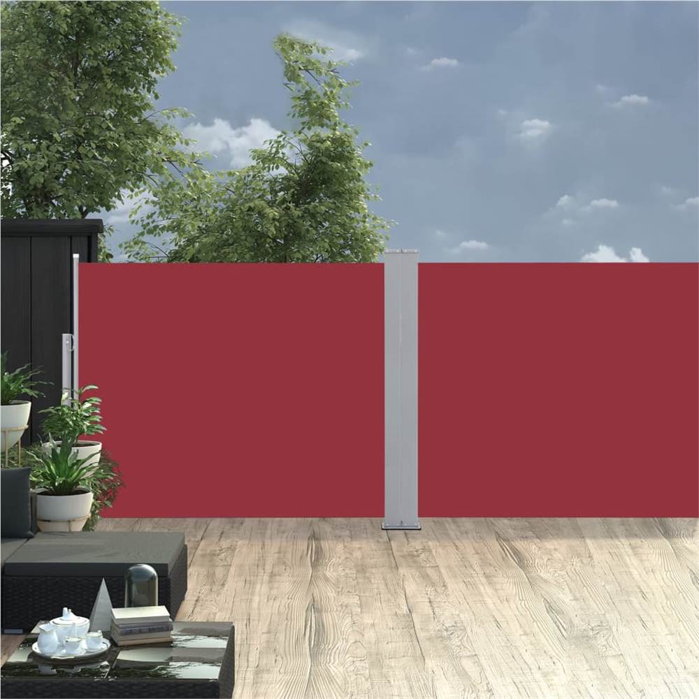 Retractable Side Awning Red 170x1000 cm