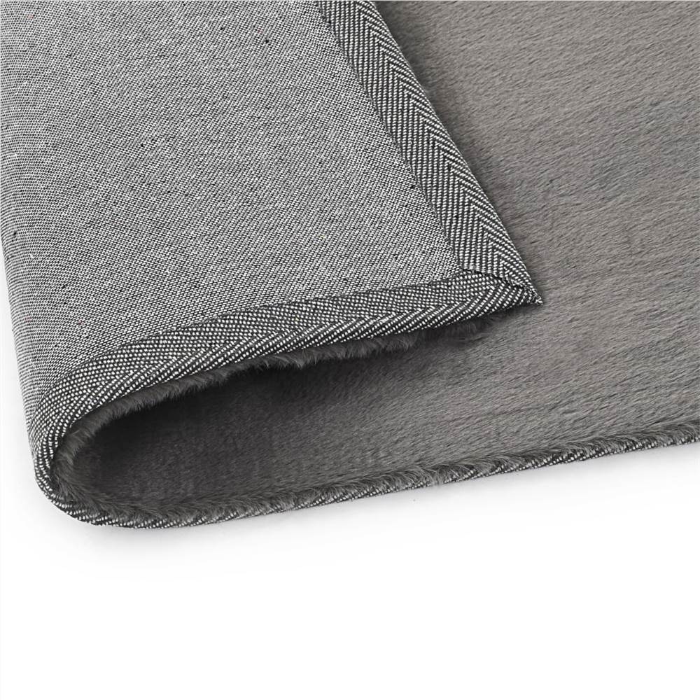 Rug 120x160 cm Faux Rabbit Fur Dark Grey