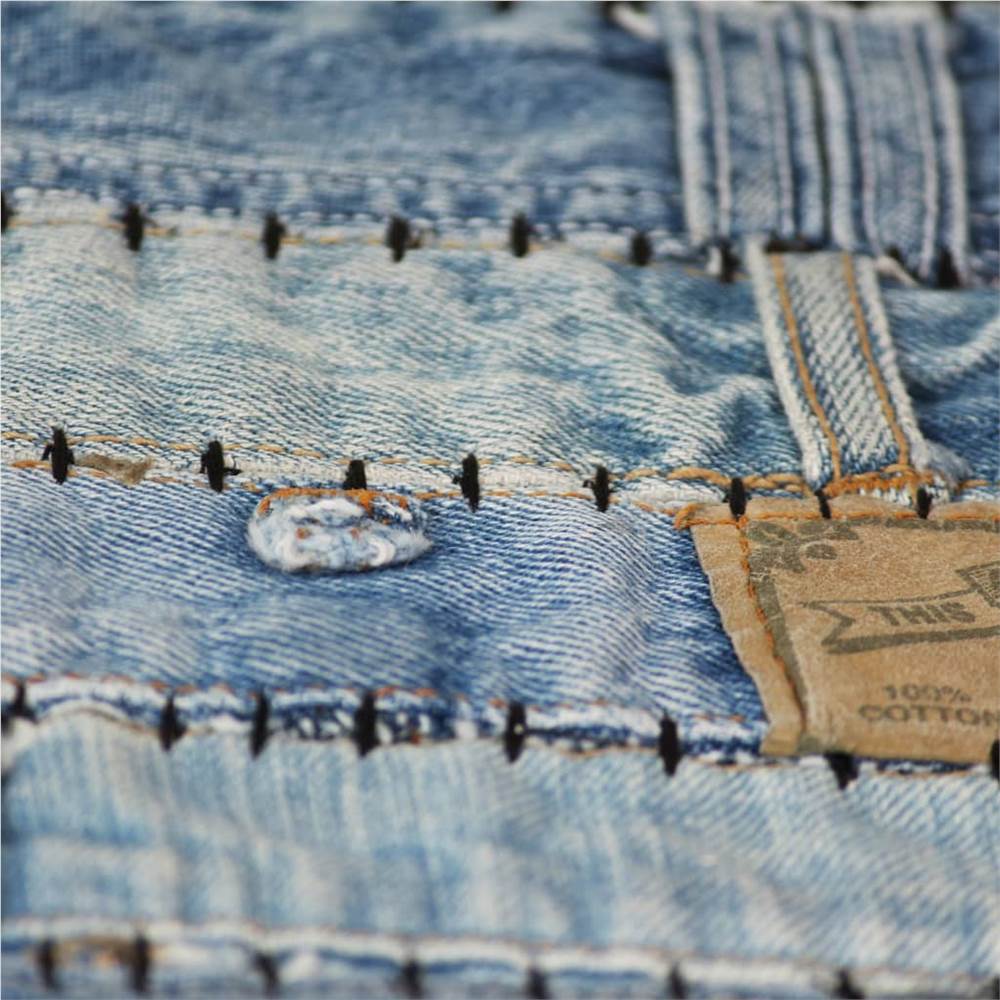 Rug Jeans Waistband Patchwork 160x230 cm Denim Blue