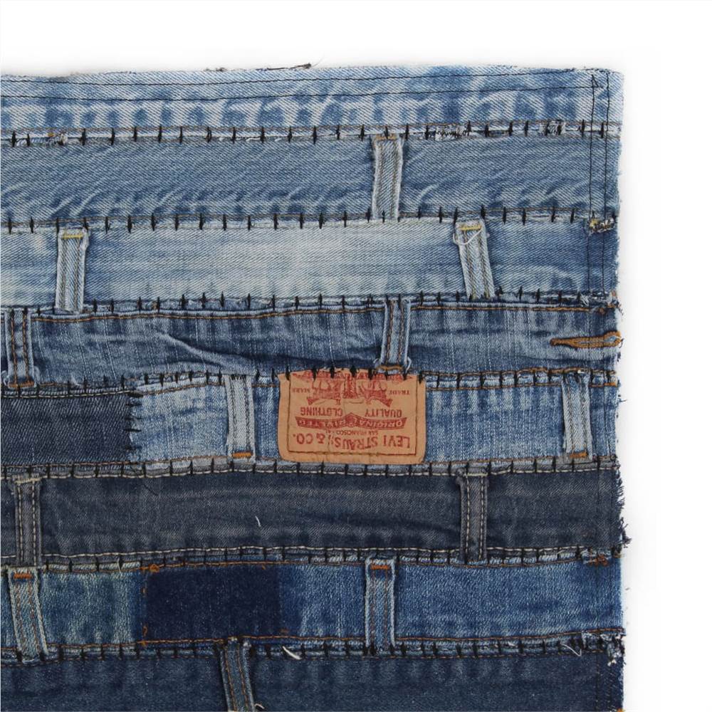 Rug Jeans Waistband Patchwork 160x230 cm Denim Blue