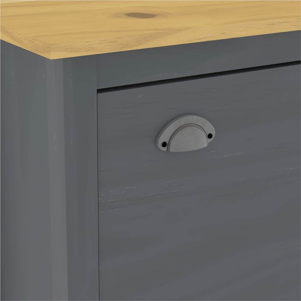 Shoe Cabinet Hill Range Grey 72x35x124 cm Solid Pine Wood