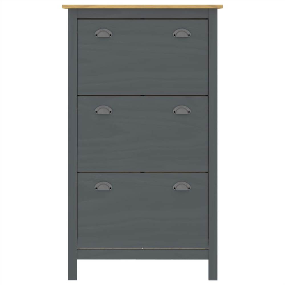 Shoe Cabinet Hill Range Grey 72x35x124 cm Solid Pine Wood