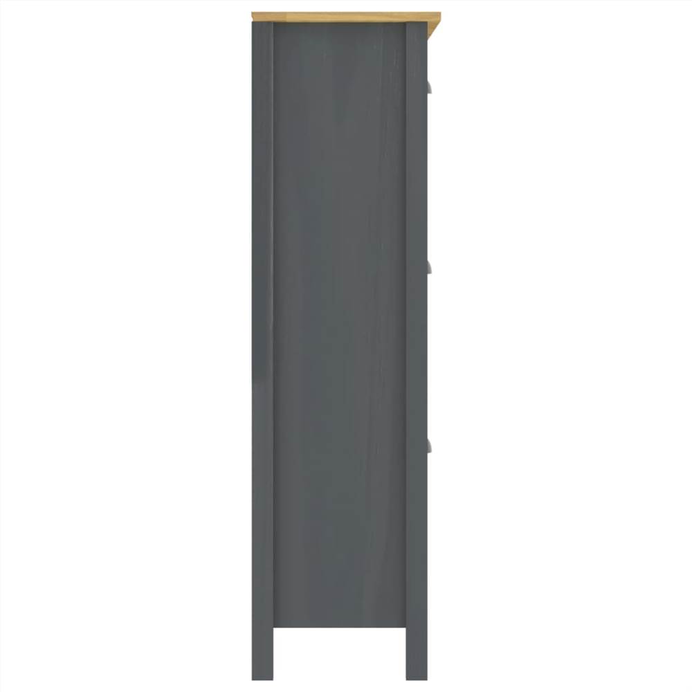 Shoe Cabinet Hill Range Grey 72x35x124 cm Solid Pine Wood