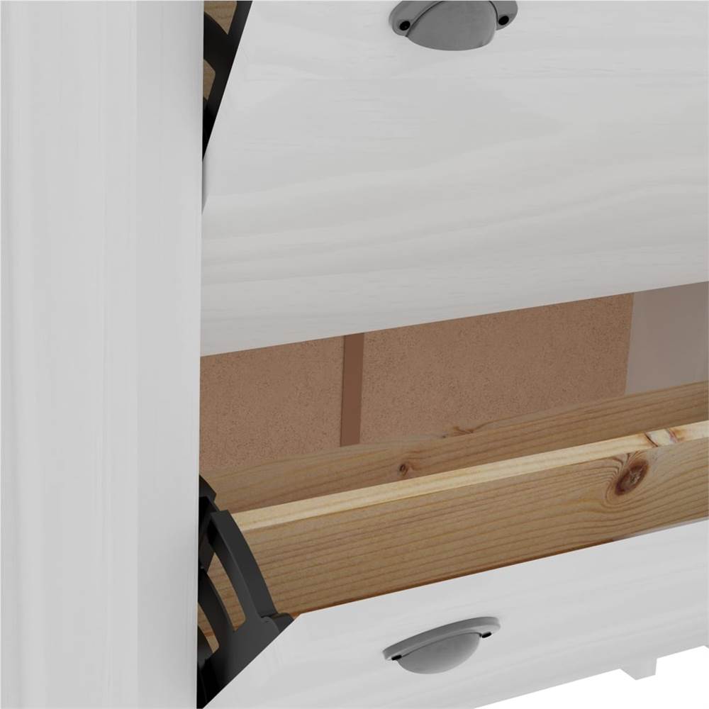 Shoe Cabinet Hill Range White 72x35x124 cm Solid Pine Wood