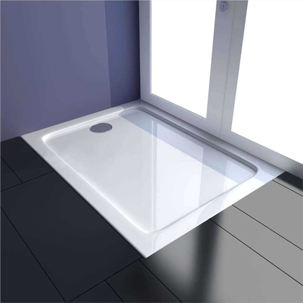 Shower Base Tray ABS White 80x100 cm