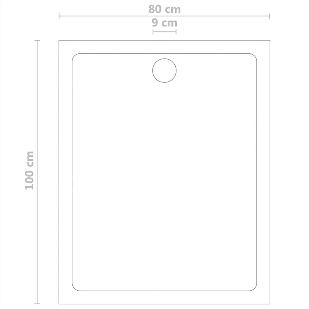 Shower Base Tray ABS White 80x100 cm