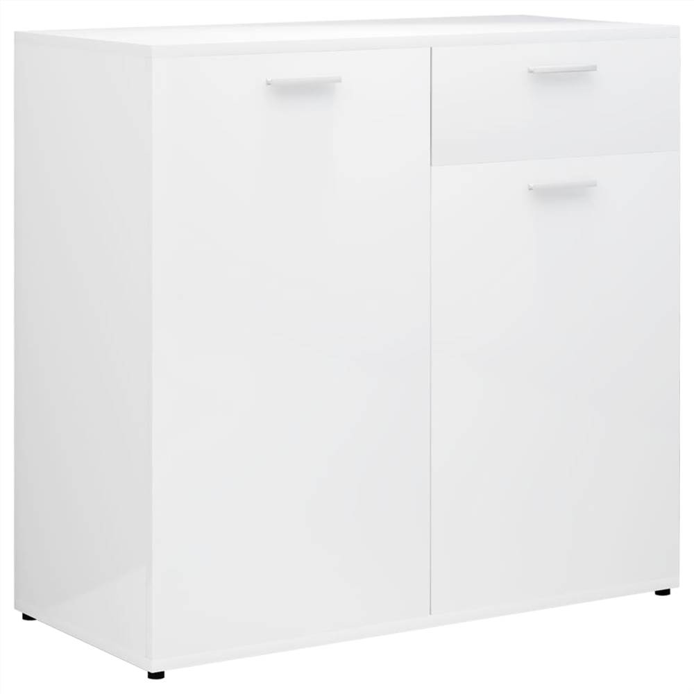 Sideboard High Gloss White 80x36x75 cm Chipboard