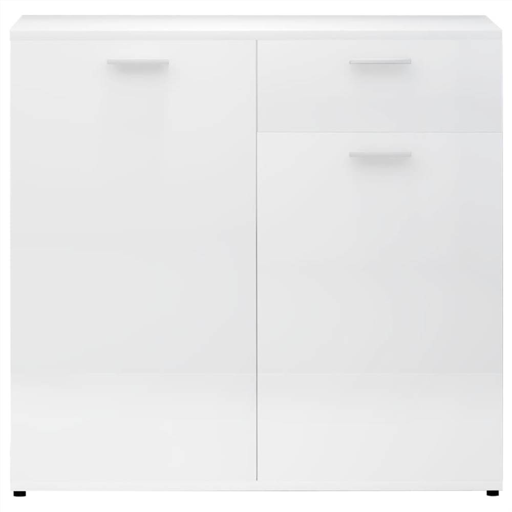 Sideboard High Gloss White 80x36x75 cm Chipboard