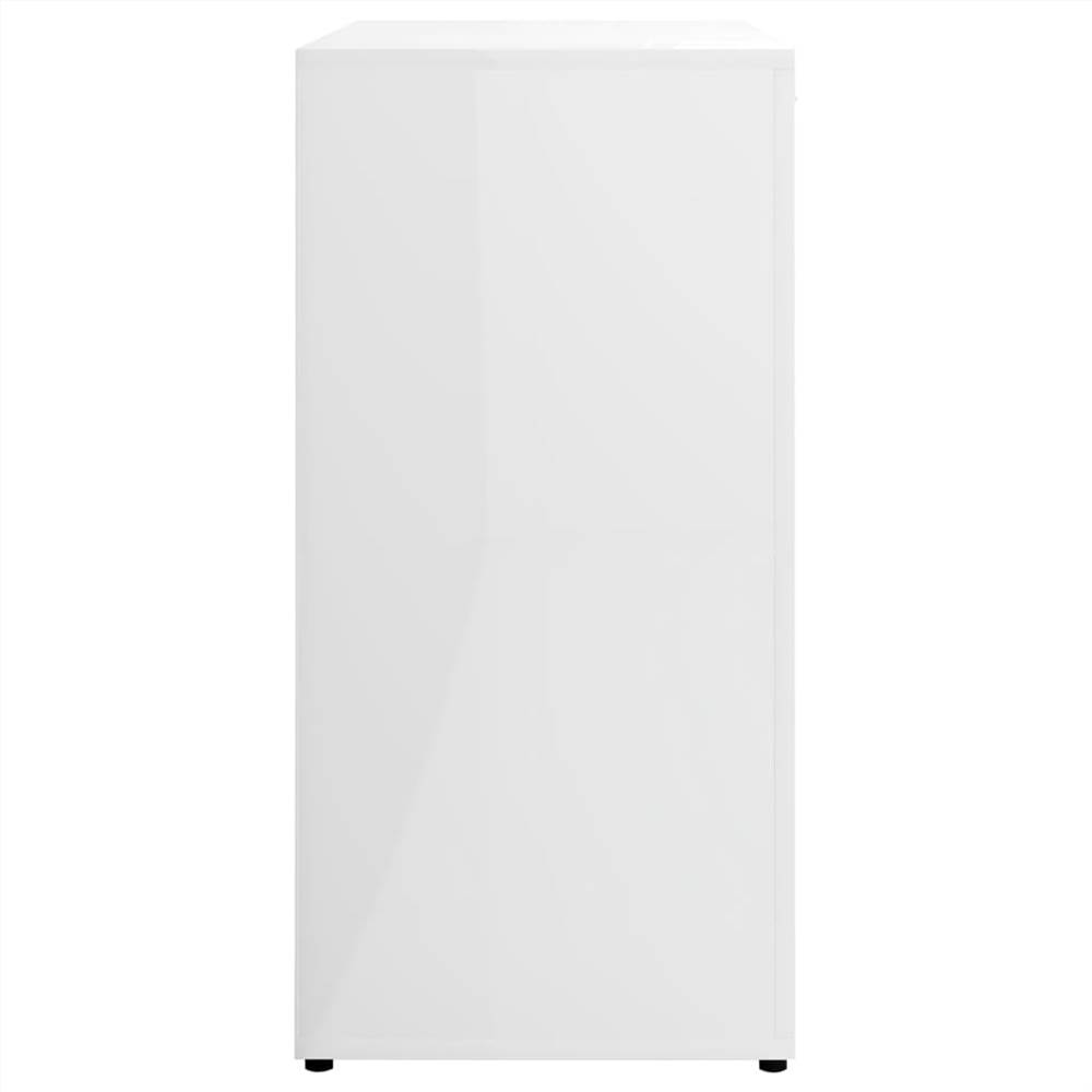 Sideboard High Gloss White 80x36x75 cm Chipboard