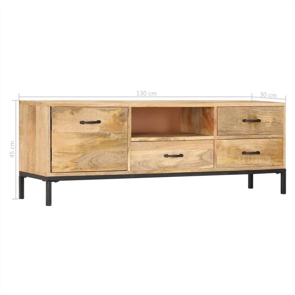 TV Cabinet 130x30x45 cm Solid Mango Wood
