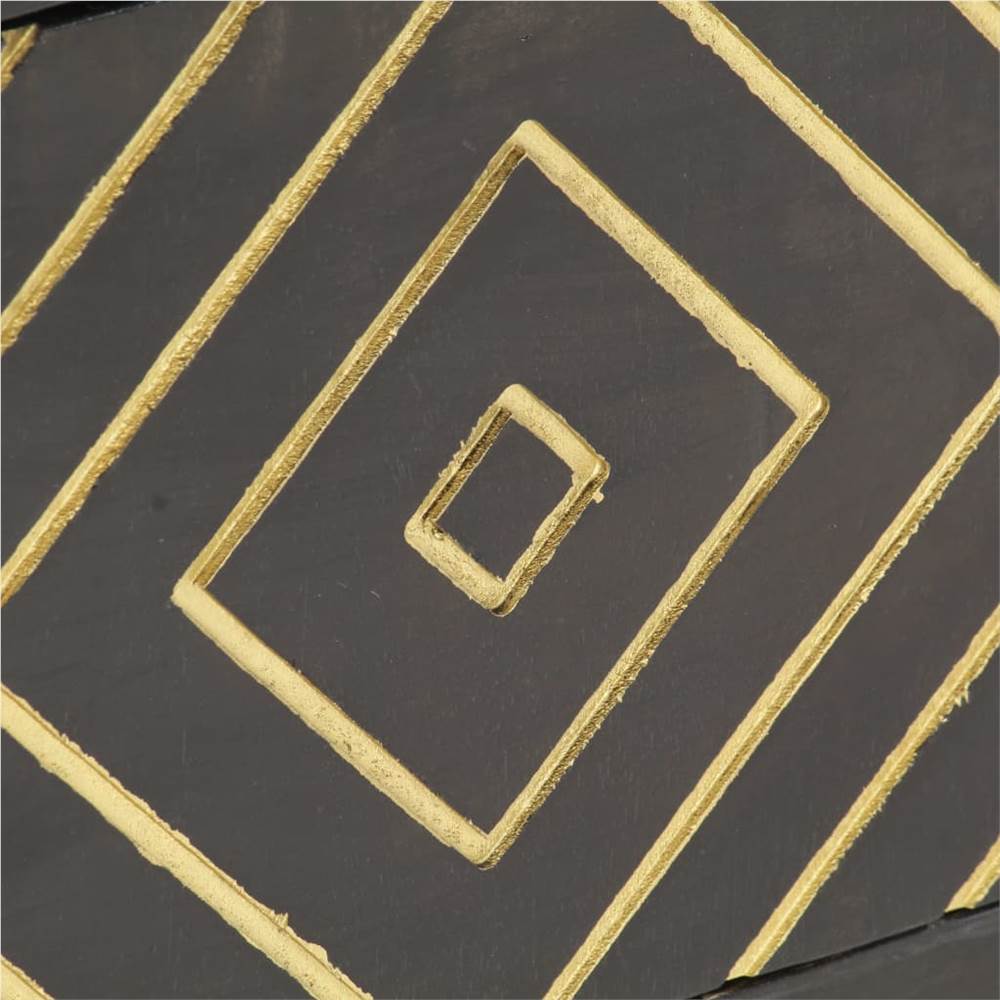 TV Cabinet Black and Gold 120x30x40 cm Solid Mango Wood
